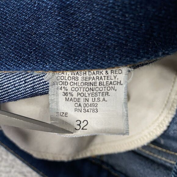 Vintage Lee Riders Jeans Mens 30x29 Blue Polyester Blend USA Union Made (Tag 32) - Picture 15 of 16